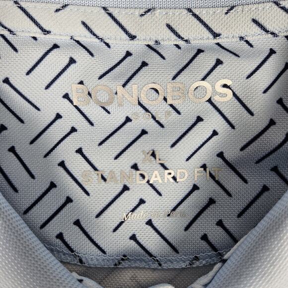 Bonobos Golf XL Standard Fit Blue Pattern Performance Polo Shirt Moisture Wick - Picture 4 of 7